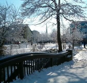Winter-Impressionen - Brücke zum Kurplatz